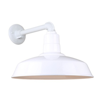 Hi-Lite 16" Classic Shade Gooseneck - 11.5" Straight Arm - 120V - White