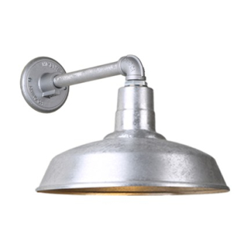Hi-Lite 16" Classic Shade Gooseneck - 11.5" Straight Arm - 120V - Galvanized Steel
