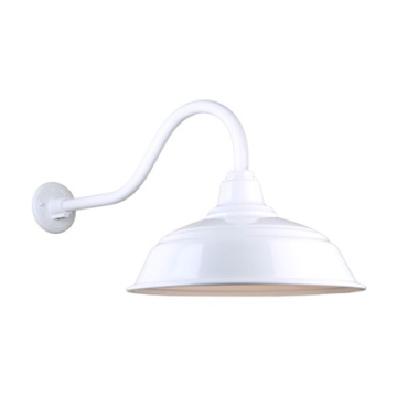 Hi-Lite 17" Curved Shade Gooseneck - 22" Small Loop Arm - 120V - White