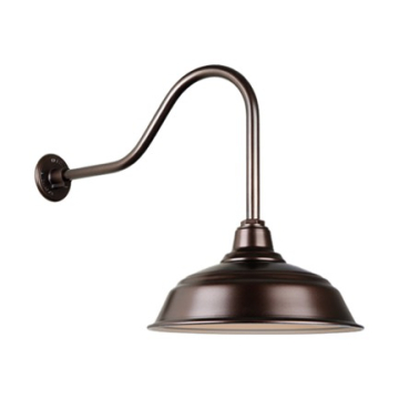 Hi-Lite 17" Curved Shade Gooseneck - 22" Small Loop Drop Arm - 120V - Oil Rubbed Bronze