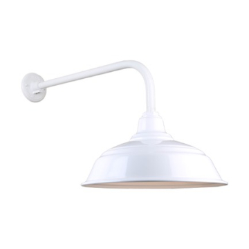 Hi-Lite 17" Curved Shade Gooseneck - 24" Curve Arm - 120V - White