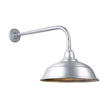 Hi-Lite 17" Curved Shade Gooseneck - 24" Curve Arm - 120V - Galvanized Steel