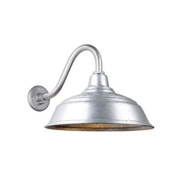 Hi-Lite 17" Curved Shade Gooseneck - 16" Small Loop Arm - 120V - Galvanized Steel