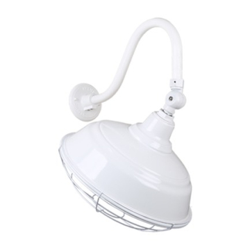Hi-Lite 17" Curved Shade Gooseneck with Swivel Shade - 16" Small Loop Arm - 120V - White