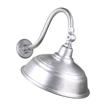 Hi-Lite 17" Curved Shade Gooseneck with Swivel Shade - 16" Small Loop Arm - 120V - Galvanized Steel