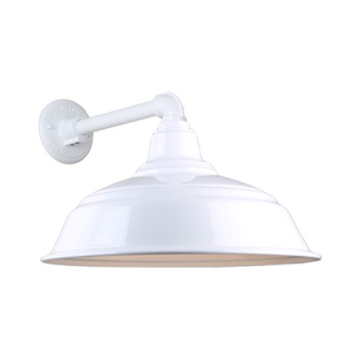 Hi-Lite 17" Curved Shade Gooseneck - 11.5" Straight Arm - 120V - White