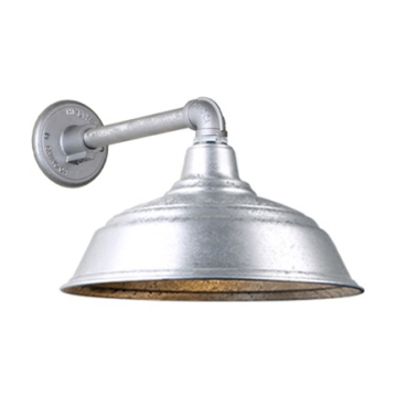 Hi-Lite 17" Curved Shade Gooseneck - 11.5" Straight Arm - 120V - Galvanized Steel