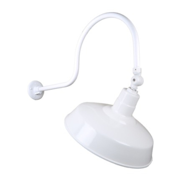 Hi-Lite 16" Classic Shade Gooseneck with Swivel Shade - 30" Large Loop Arm - 120V - White