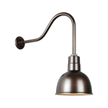 Hi-Lite 10" Deep Bowl Shade Gooseneck - 22" Small Loop Drop Arm - 120V - Oil Rubbed Bronze