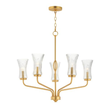 Maxim Lighting Camelot 5-Light Chandelier - 120V - Natural Aged Brass