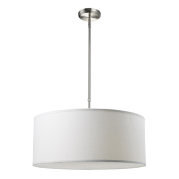 Z-Lite Albion 24" 3-Light Pendant - 120V - Brushed Nickel / White Linen