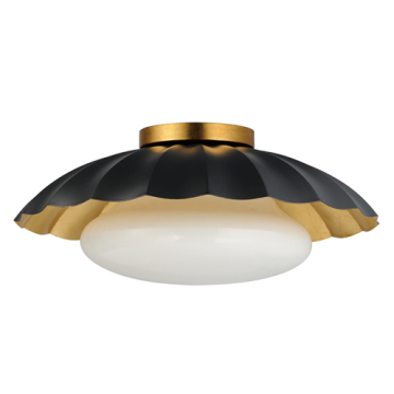 Maxim Lighting Primrose 1-Light Flush Mount - 120V - Black / Gold Leaf