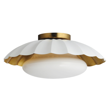 Maxim Lighting Primrose 1-Light Flush Mount - 120V - Matte White / Gold Leaf
