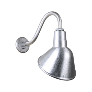 Hi-Lite 10" Angle Shade Gooseneck - 16" Small Loop Arm - 120V - Galvanized Steel