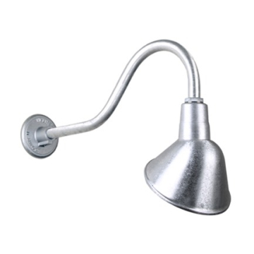 Hi-Lite 10" Angle Shade Gooseneck - 22" Small Loop Arm - 120V - Galvanized Steel