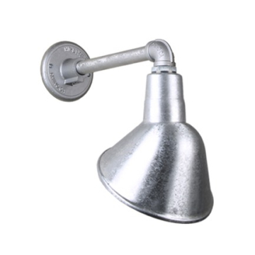 Hi-Lite 10" Angle Shade Gooseneck - 11.5" Straight Arm - 120V - Galvanized Steel