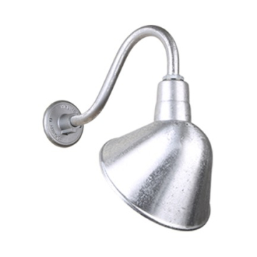 Hi-Lite 12" Angle Shade Gooseneck - 16" Small Loop Arm - 120V - Galvanized Steel