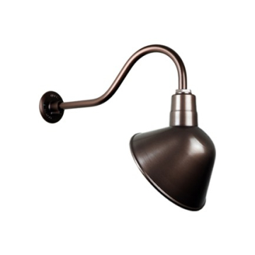 Hi-Lite 10" Angle Shade Gooseneck - 22" Small Loop Arm - 120V - Oil Rubbed Bronze