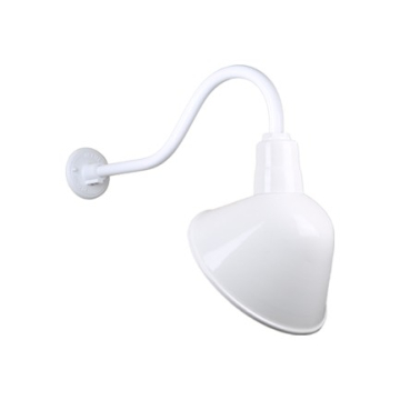 Hi-Lite 10" Angle Shade Gooseneck - 22" Small Loop Arm - 120V - White