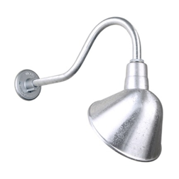 Hi-Lite 12" Angle Shade Gooseneck - 22" Small Loop Arm - 120V - Galvanized Steel
