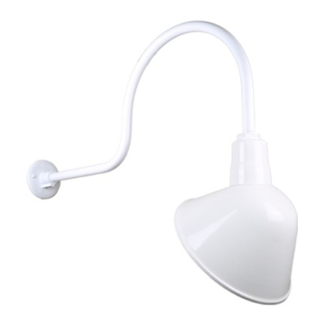Hi-Lite 12" Angle Shade Gooseneck with Swivel Shade - 30" Large Loop Arm - 120V - White