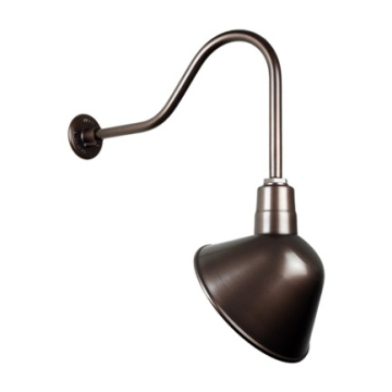 Hi-Lite 10" Angle Shade Gooseneck - 22" Small Loop Drop Arm - 120V - Oil Rubbed Bronze
