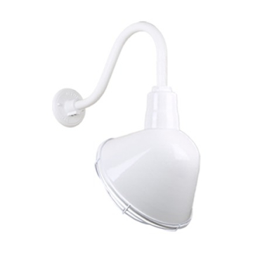 Hi-Lite 10" Angle Shade Gooseneck - 16" Small Loop Arm - 120V - White