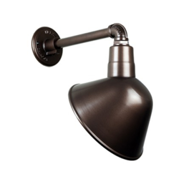 Hi-Lite 10" Angle Shade Gooseneck - 11.5" Straight Arm - 120V - Oil Rubbed Bronze