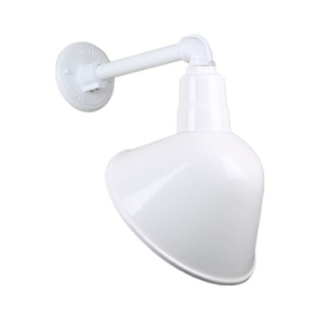 Hi-Lite 10" Angle Shade Gooseneck - 11.5" Straight Arm - 120V - White