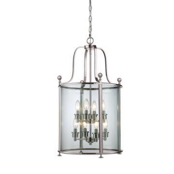 Z-Lite Wyndham 8-Light Chandelier - 120V - Brushed Nickel / Clear