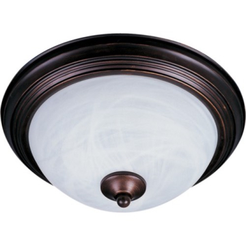Maxim Lighting Essentials 12" 1-Light Outdoor Ceiling Mount - Marble Glass Shade - 120V - Oil Rubbed Bronze