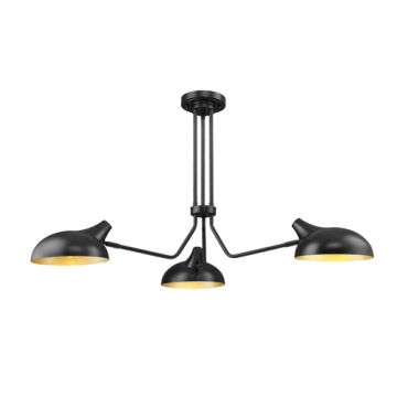 Z-Lite Bellamy 3-Light Semi-Flush Mount - 120V - Matte Black