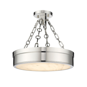 Z-Lite Anders 1-Light LED Semi-Flush Mount - CCT Selectable - 120V - Polished Nickel