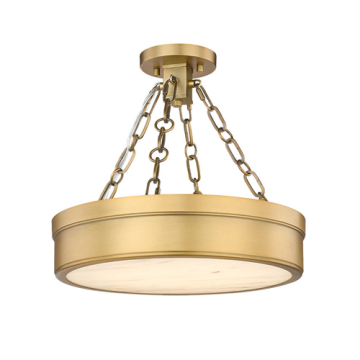 Z-Lite Anders 1-Light LED Semi-Flush Mount - CCT Selectable - 120V - Rubbed Brass