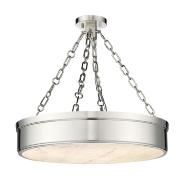 Z-Lite Anders 3-Light LED Semi-Flush Mount - CCT Selectable - 120V - Polished Nickel