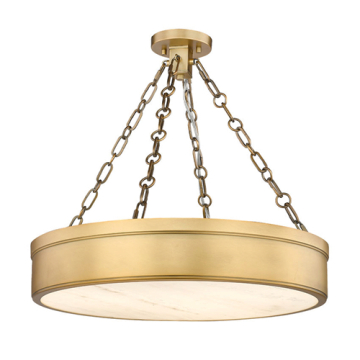 Z-Lite Anders 3-Light LED Semi-Flush Mount - CCT Selectable - 120V - Rubbed Brass