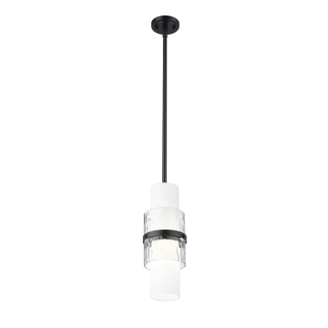 Z-Lite Cayden 1-Light Pendant w/ Down Rod - 120V - Matte Black