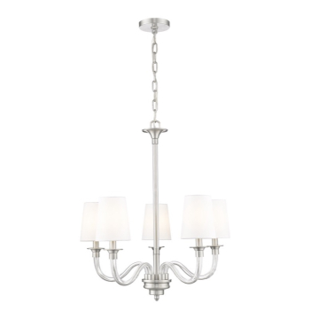 Z-Lite Katerina 24" 5-Light Chandelier - 120V - Brushed Nickel / White