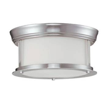 Z-Lite Sonna 11" 2-Light Flush Mount - 120V - Brushed Nickel / Matte Opal