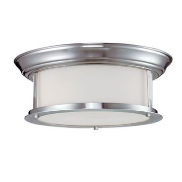 Z-Lite Sonna 14" 2-Light Flush Mount - 120V - Brushed Nickel / Matte Opal