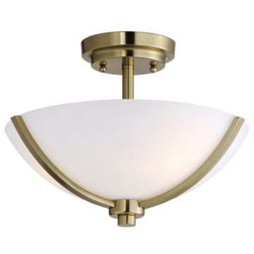 Maxim Lighting Deven 3-Light Semi-Flush Mount - 120V - Satin Brass