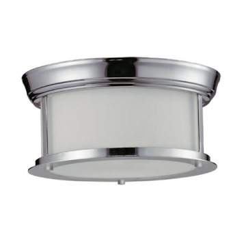 Z-Lite Sonna 11" 2-Light Flush Mount - 120V - Chrome / Matte Opal