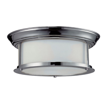 Z-Lite Sonna 14" 2-Light Flush Mount - 120V - Chrome / Matte Opal