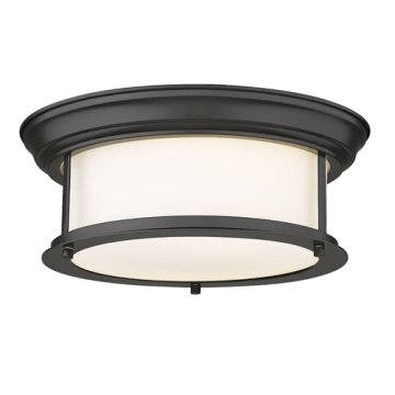 Z-Lite Sonna 14" 2-Light Flush Mount - 120V - Bronze / Matte Opal