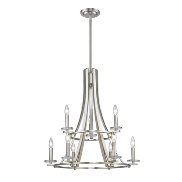 Z-Lite Verona 25" 9-Light Chandelier - 120V - Brushed Nickel