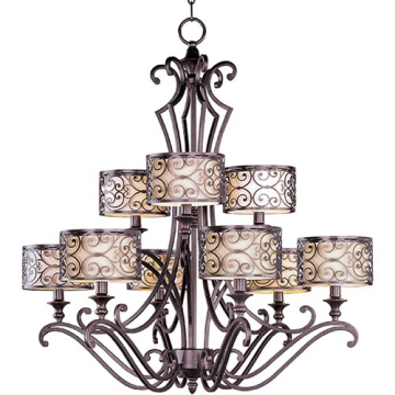 Maxim Lighting Mondrian 9-Light Chandelier - 120V - Umber Bronze