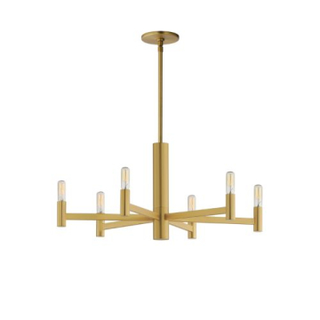 Maxim Lighting Emana 6-Light Chandelier - 120V - Natural Aged Brass