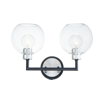 Maxim Lighting Vessel 2-Light Bath Vanity Light - 120V - Black / Brushed Aluminum