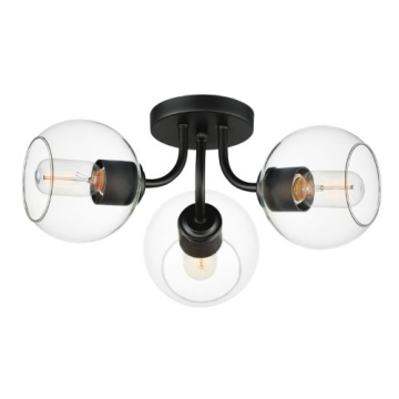 Maxim Lighting Knox 3-Light Semi-Flush Mount - 120V - Black