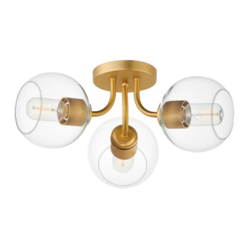 Maxim Lighting Knox 3-Light Semi-Flush Mount - 120V - Natural Aged Brass